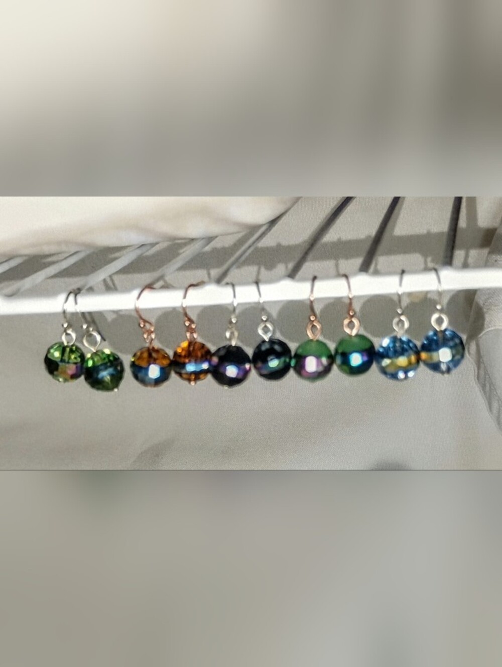Vintage Aurora Borealis Crystal Jewelry Set - Necklace & 5 Drop Earring Pairs